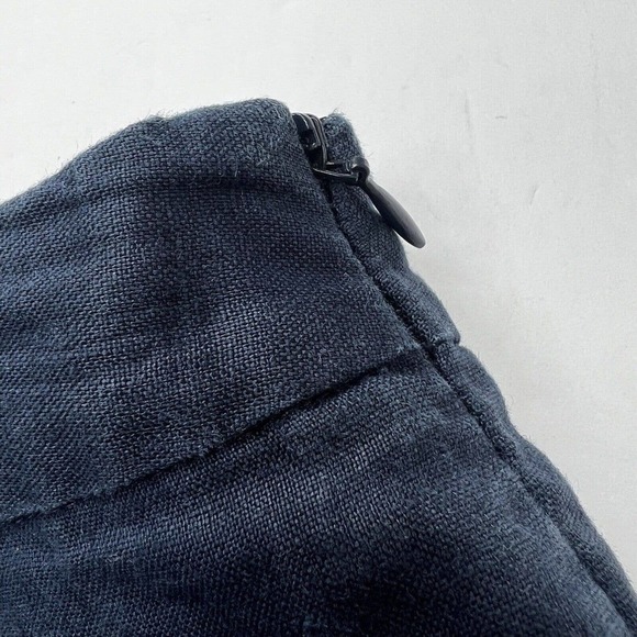 Boden Navy Blue A-line Embroidered Waves Scalloped Skirt Size 8R - Picture 4 of 10